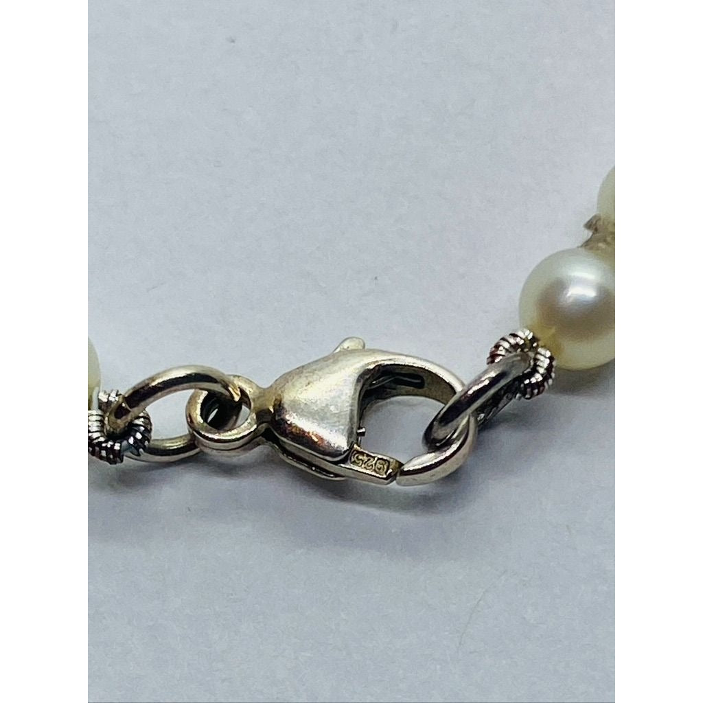 TIFFANY & CO. Return to Tiffany Mini Heart Pearl Bracelet 925 Silver