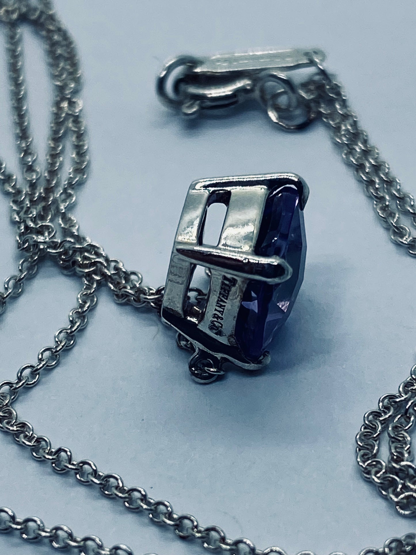 TIFFANY & Co Sparklers Amethyst Gemstone Necklace 1.5ct 15.5 Inches