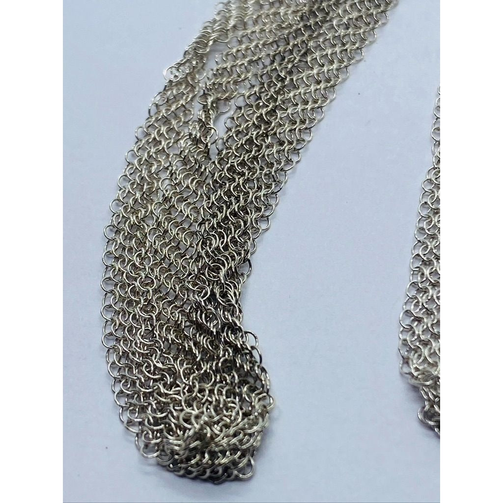 Tiffany & Co Peretti Somerset Mesh Necklace Sterling Silver 31” Pouch Box