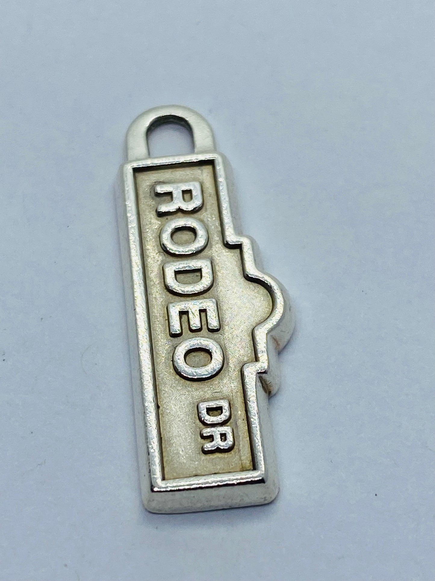 TIFFANY & CO STERLING RODEO DRIVE TAG CHARM OR PENDANT WITH ORIGINAL