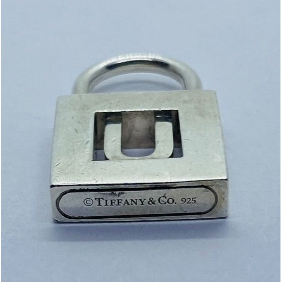 Tiffany & Co Letter U Initial Padlock Charm Pendant Opens Closes