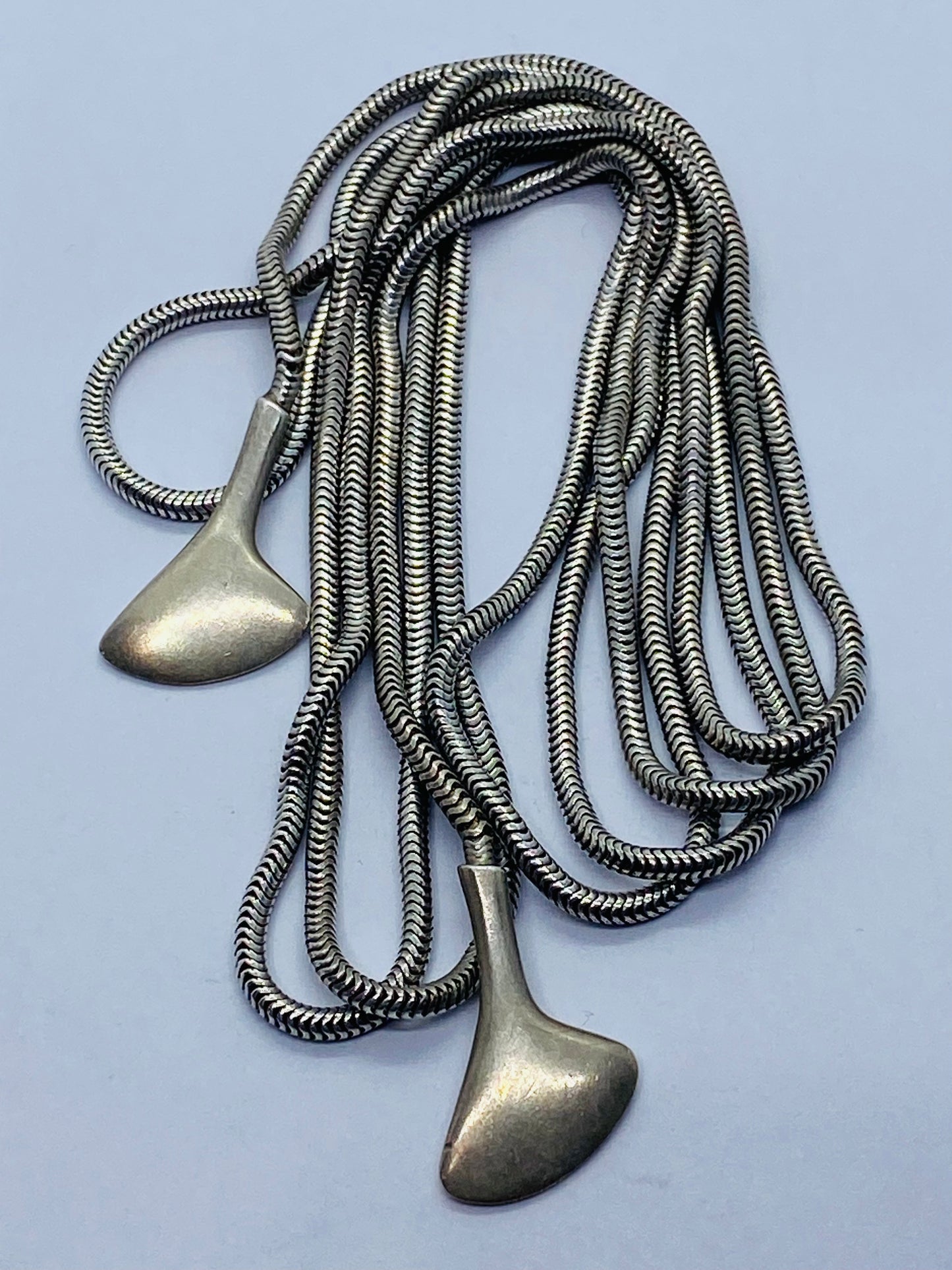 Tiffany & Co 925 Sterling Silver Wrap Bone Snake Necklace 38” long
