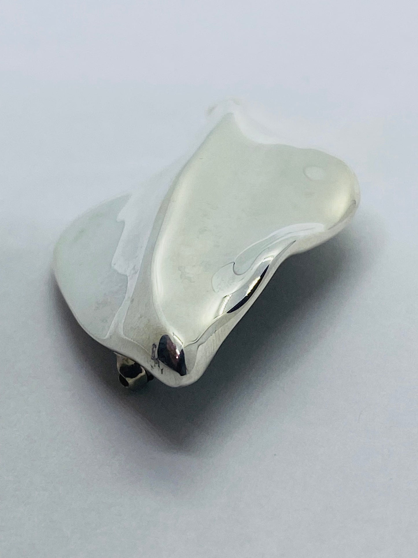 TIFFANY & CO VINTAGE STERLING SILVER 925 LEAF BROOCH PIN 55x28MM MINT!