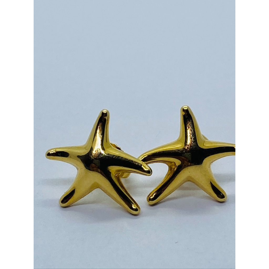 Tiffany & Co 18K Yellow Gold Starfish Star Fish 16mm Widest Point