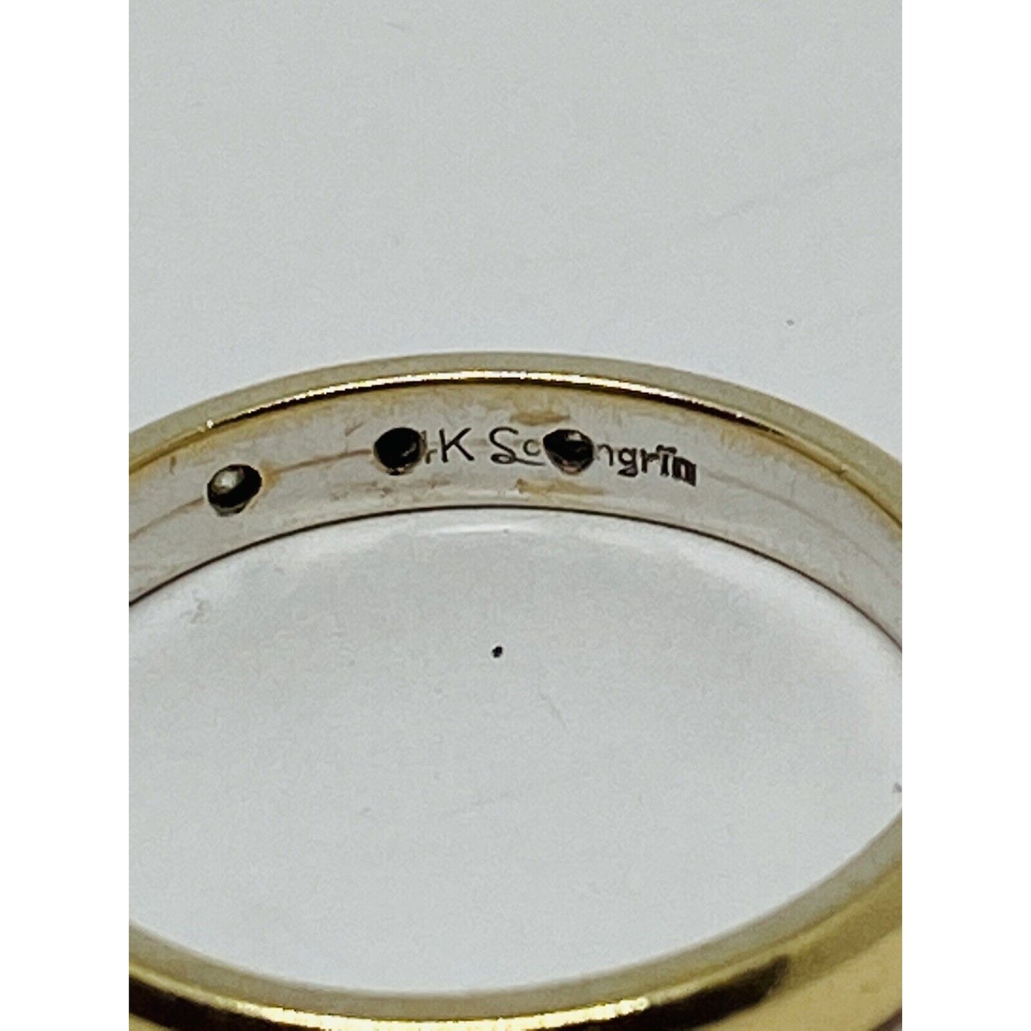 14K Two Tone Gold 0.18 Ct Diamond Band Ring 5 Grams Size 10