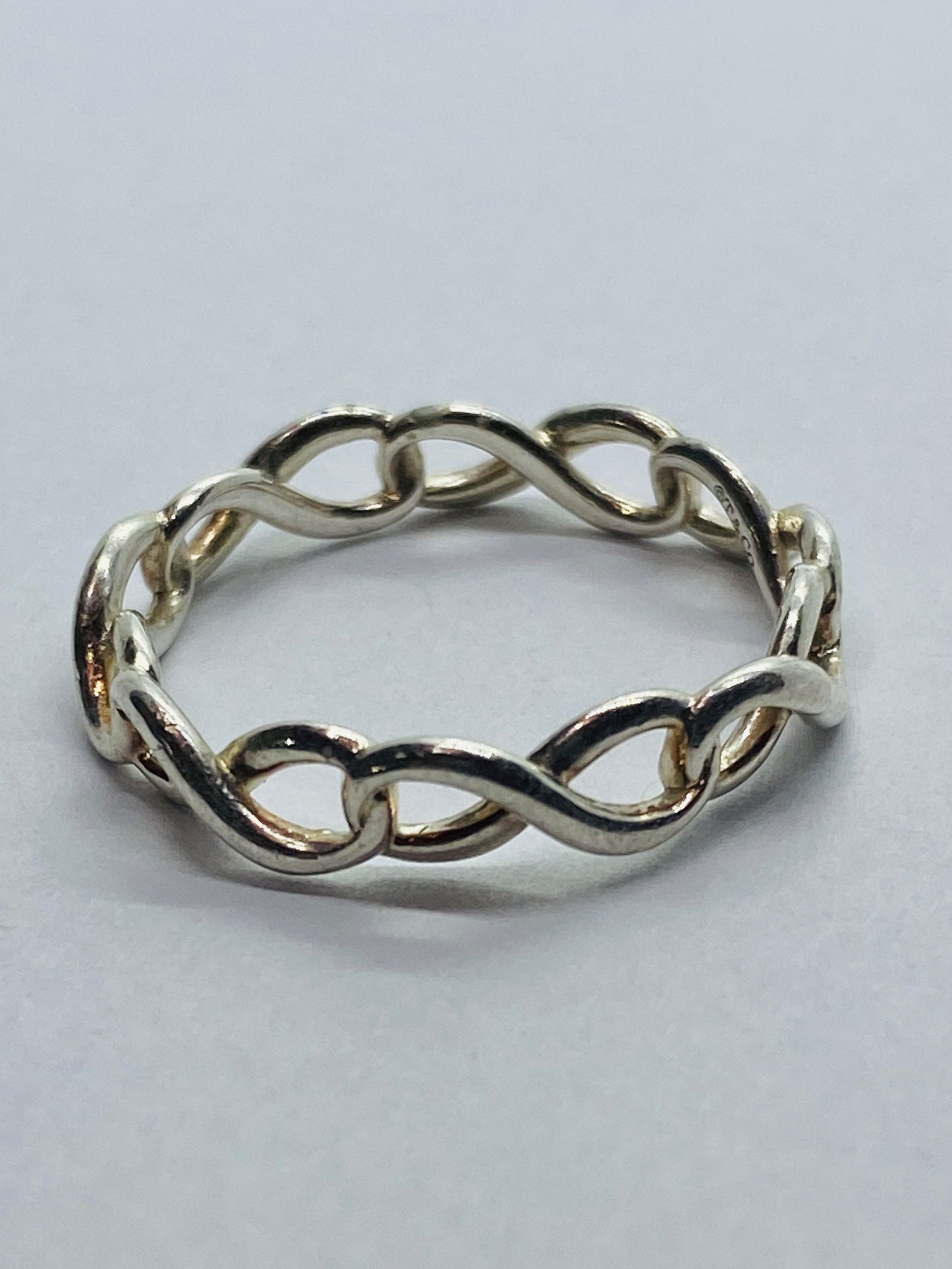 Tiffany & Co. Sterling Silver 925 Infinity Narrow Band Ring Size 6