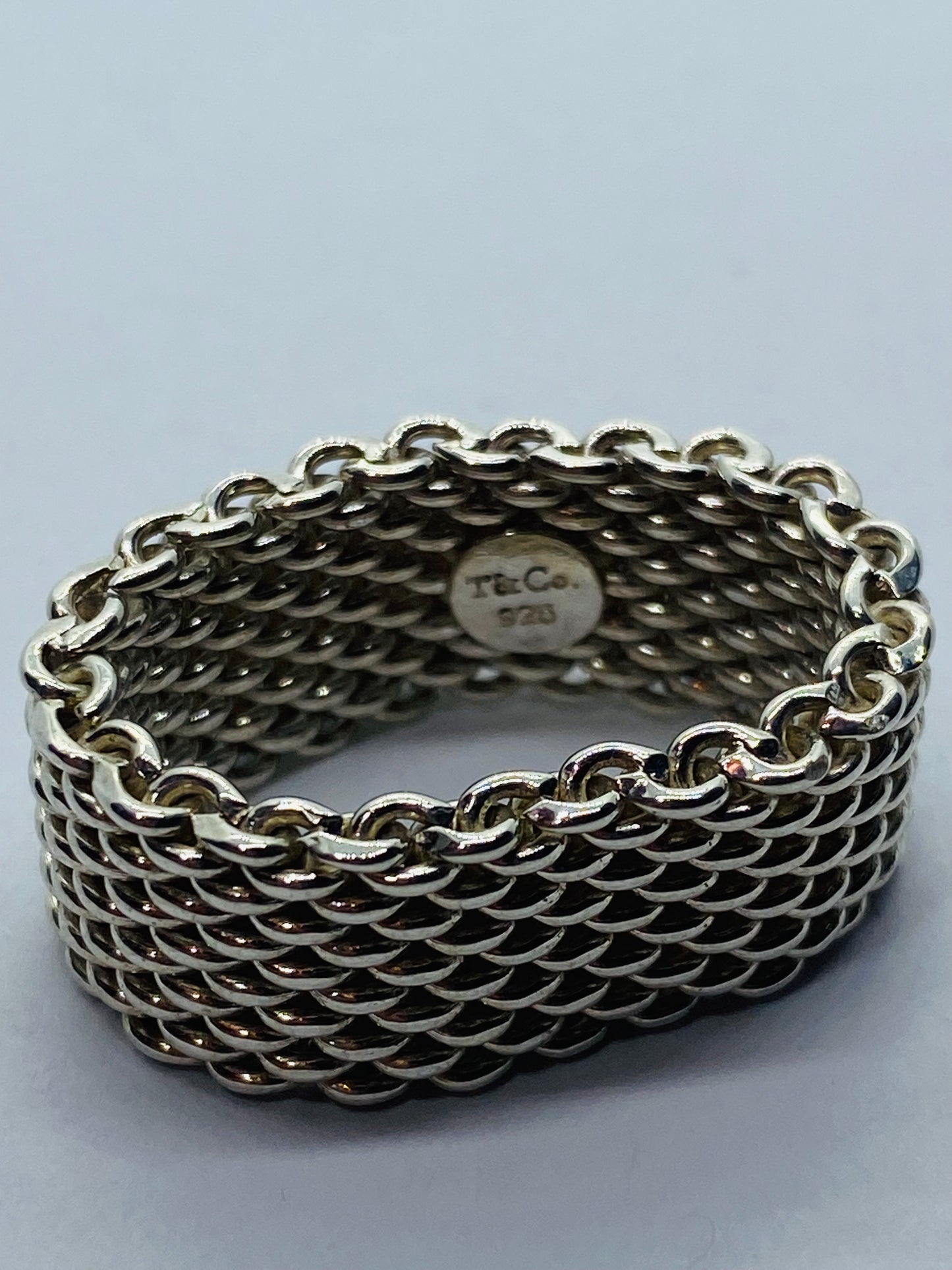 Tiffany & Co Somerset Mesh Sterling Silver 925 Band Ring Size 6.25