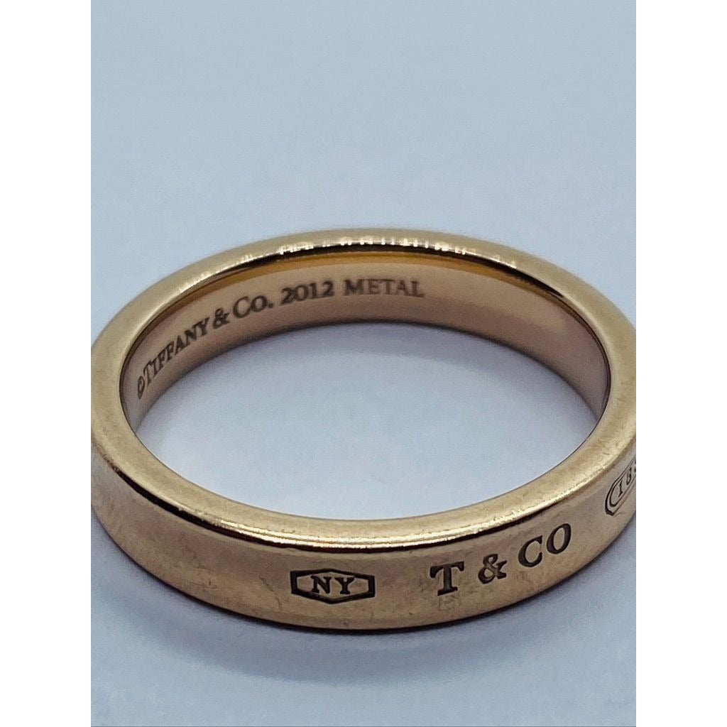 Tiffany & Co 1837 Concave Narrow Rubedo Metal 2012 Ring Size 8
