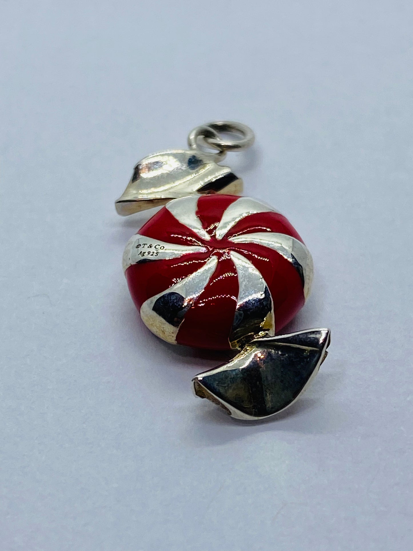 Tiffany & Co BON BON CANDY Mint Charm or Pendant Enamel Sterling Silver 925 READ