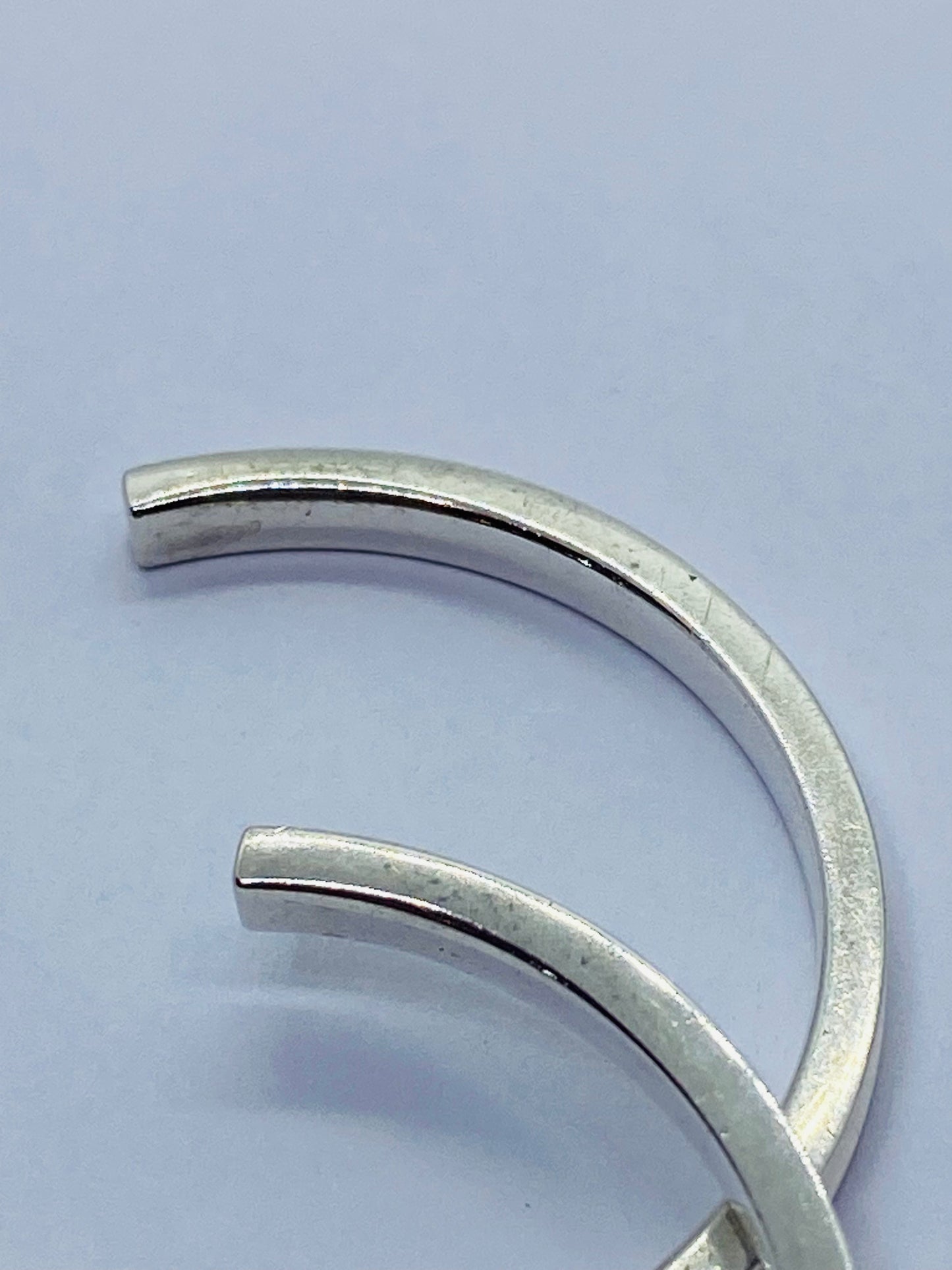 Tiffany & Co. 1837 Narrow Large 33mm Hoop Earrings Love Sterling Silver