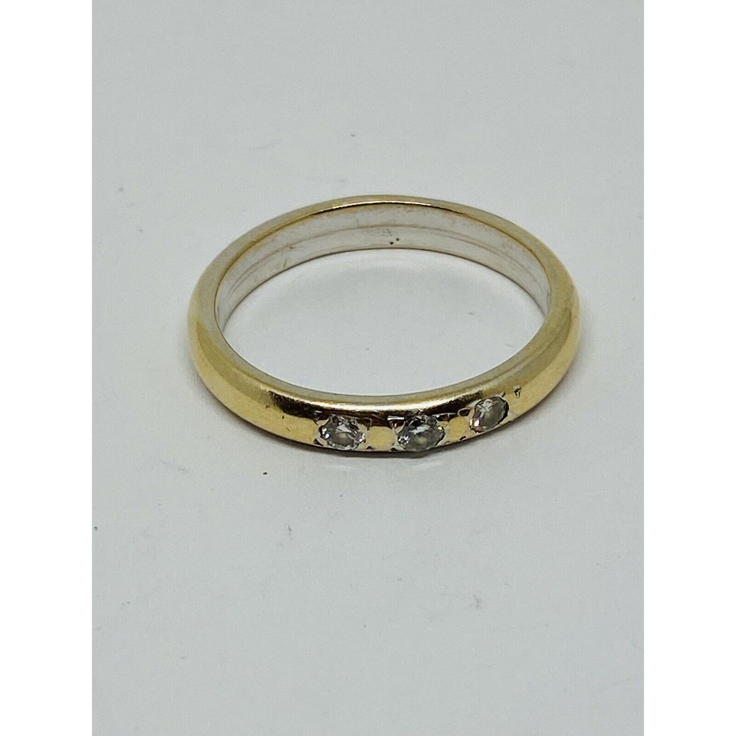 14K Two Tone Gold 0.18 Ct Diamond Band Ring 5 Grams Size 10