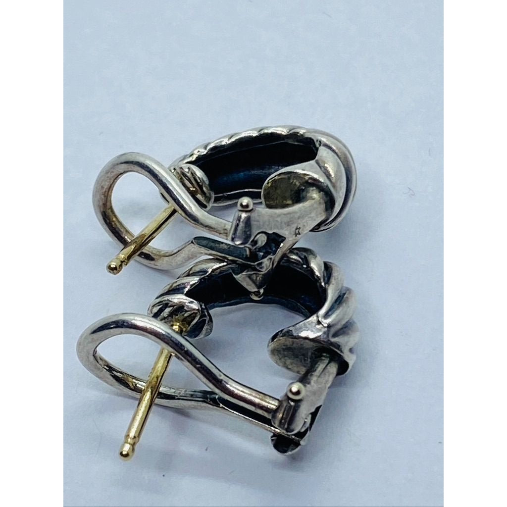 David Yurman 925 585 Sterling Silver 14K Acorn Dangle Earrings