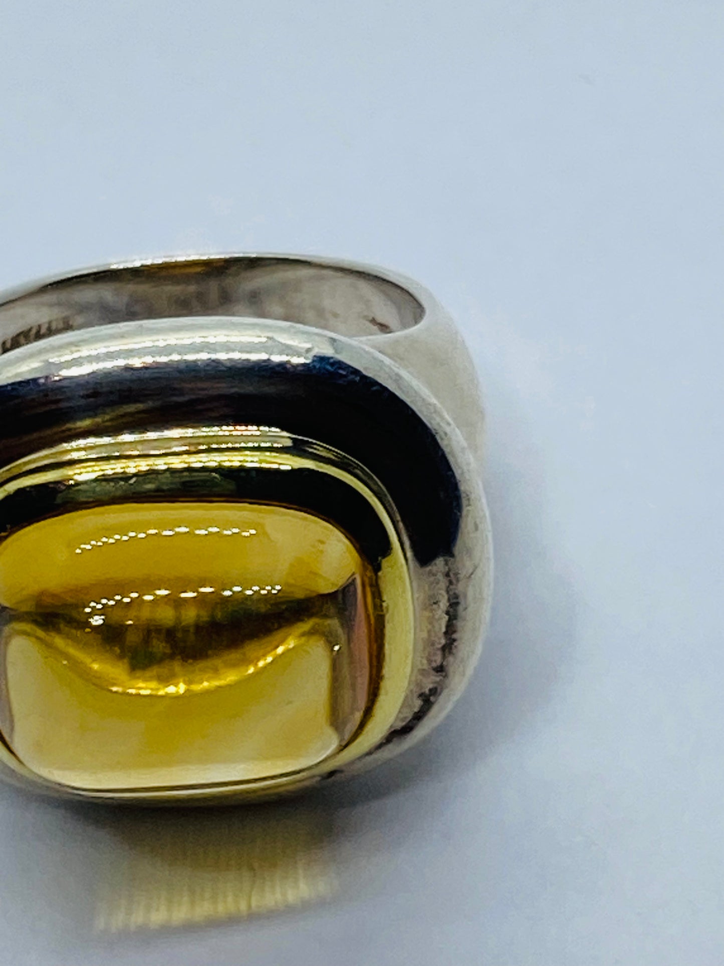 Tiffany & Co Sugar Loaf PALOMA PICASSO Sterling Silver 18k 750 Gold Citrine Ring