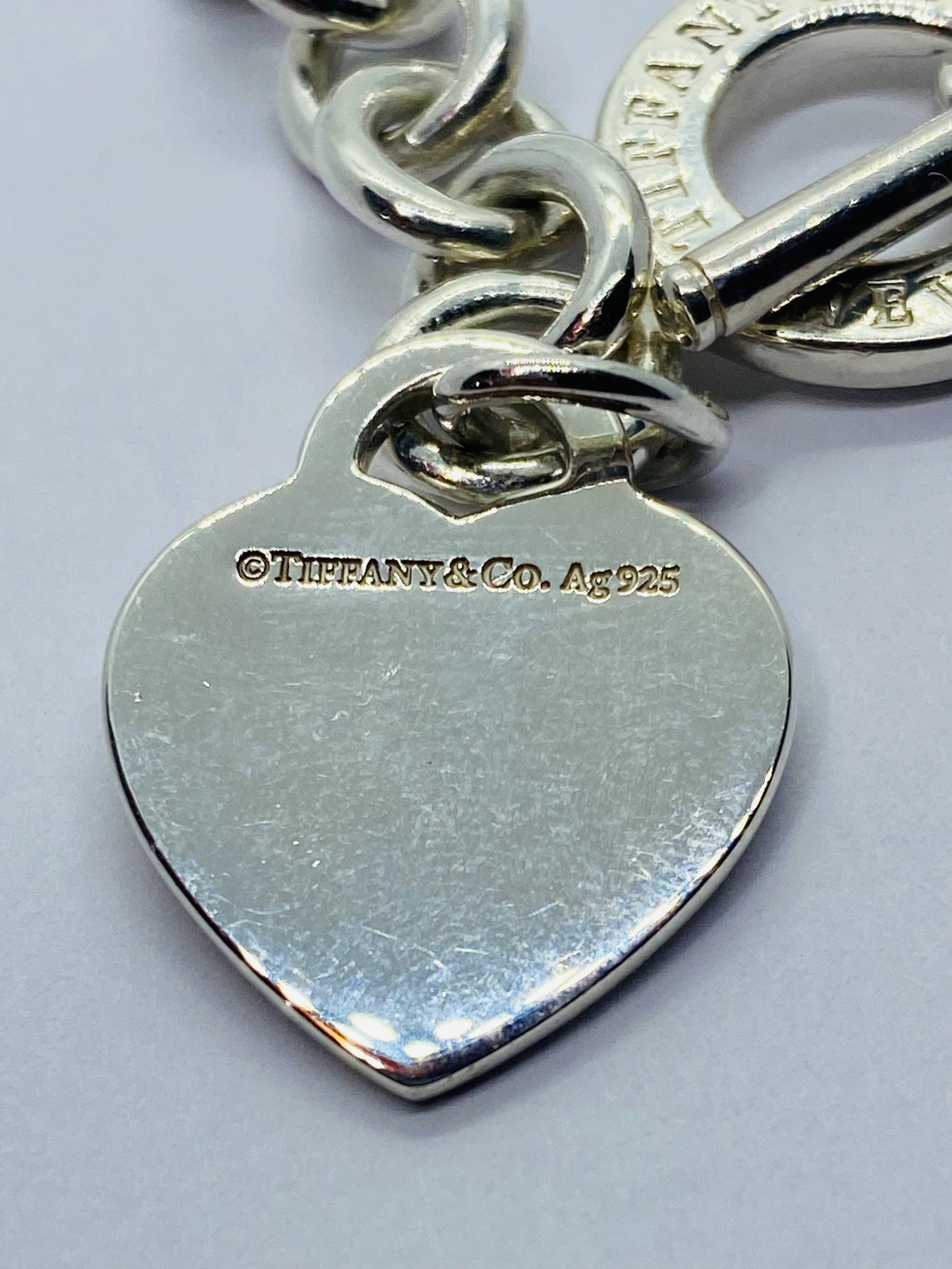 $575 Return To Tiffany & Co 7.5" New Version Toggle Heart Bracelet Silver