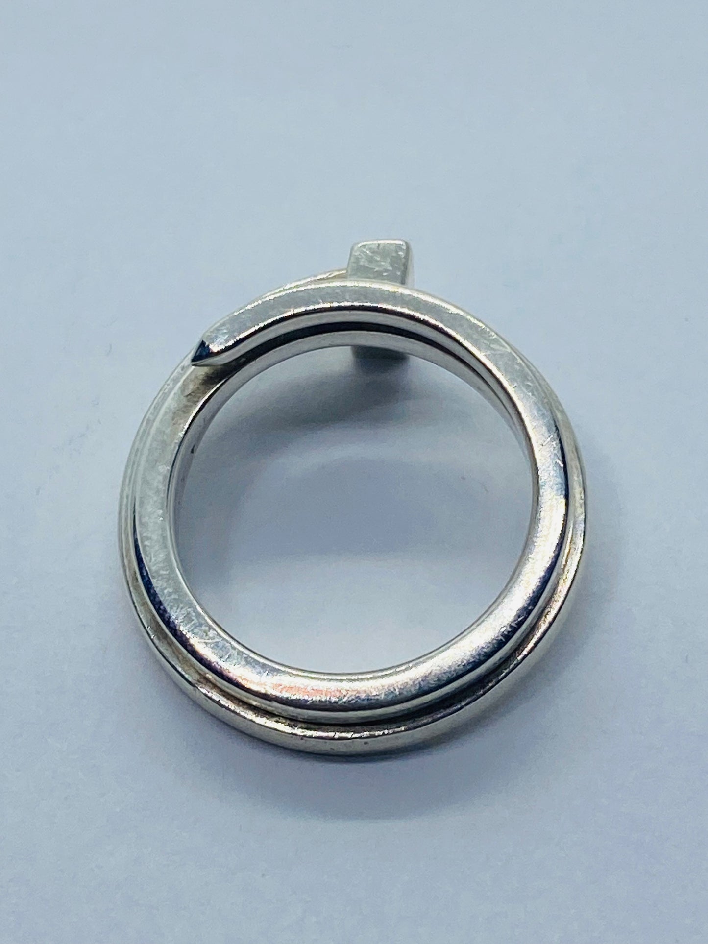 Tiffany & Co Sterling Silver T Square Wrap Ring Size 4 Pouch 11MM Wide