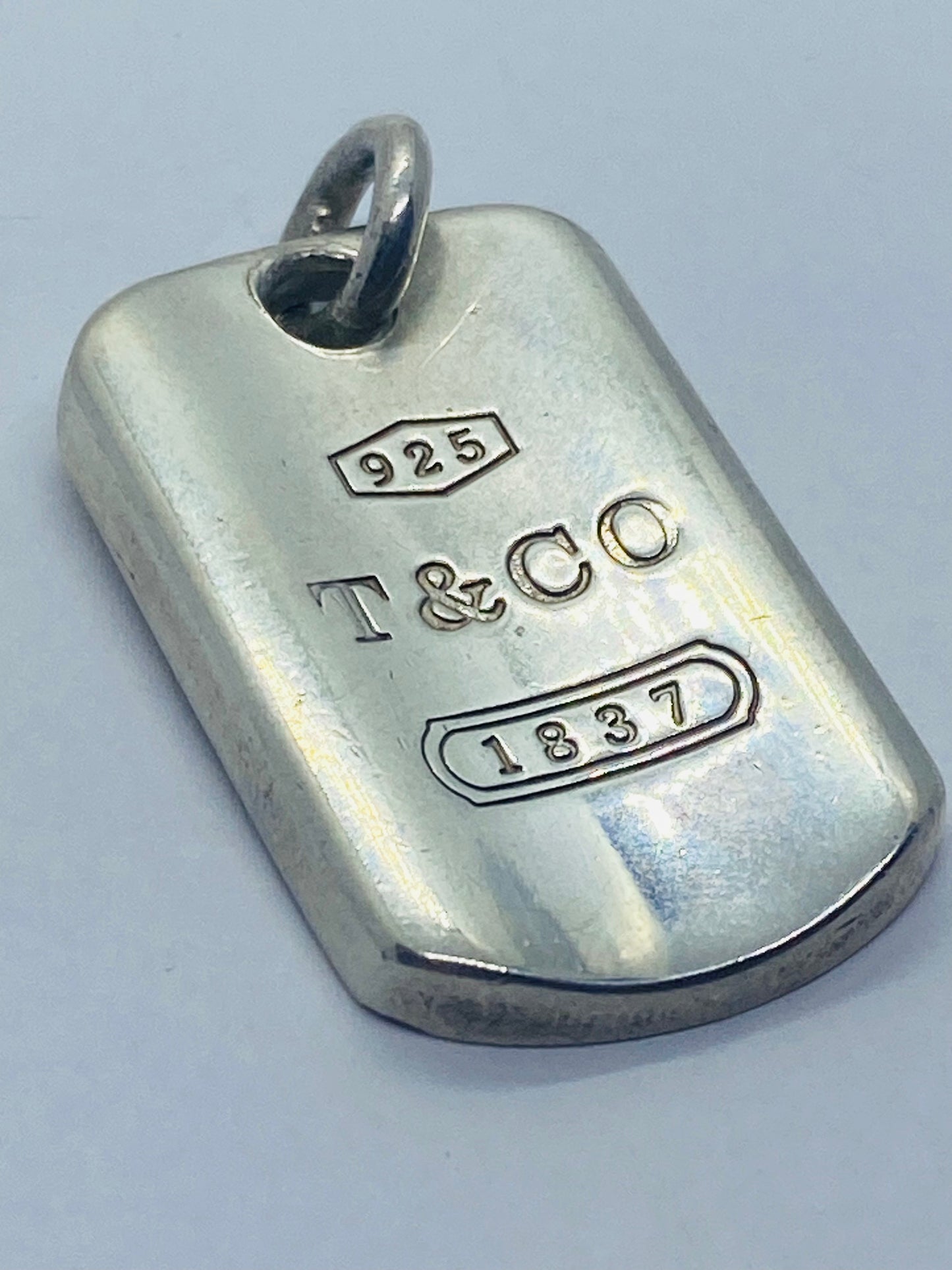 Tiffany & Co 1837 Dog Tag Charm Sterling Silver