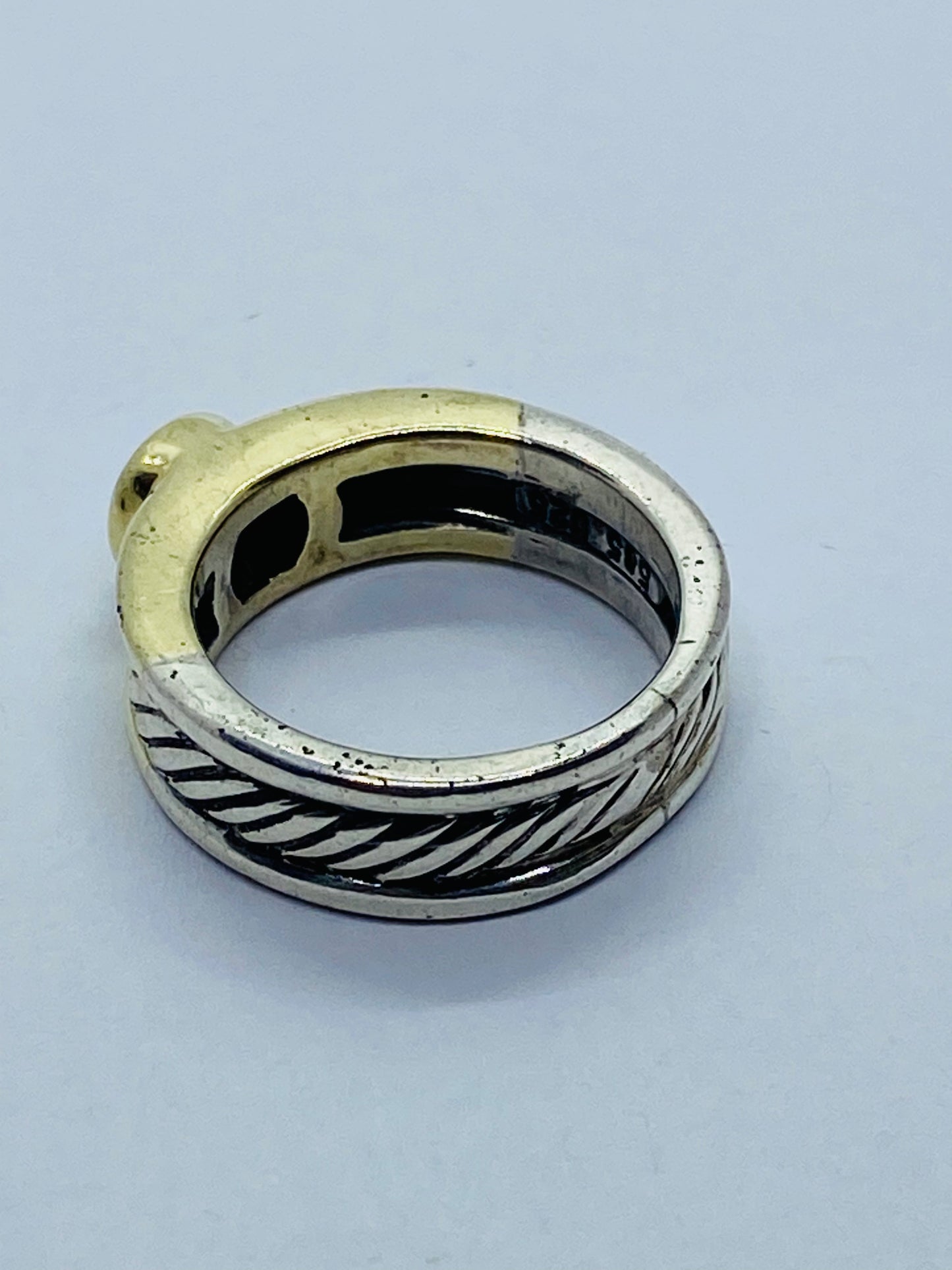 David Yurman Vintage 14k Yellow Gold & Sterling Silver Pink Tourmaline Ring