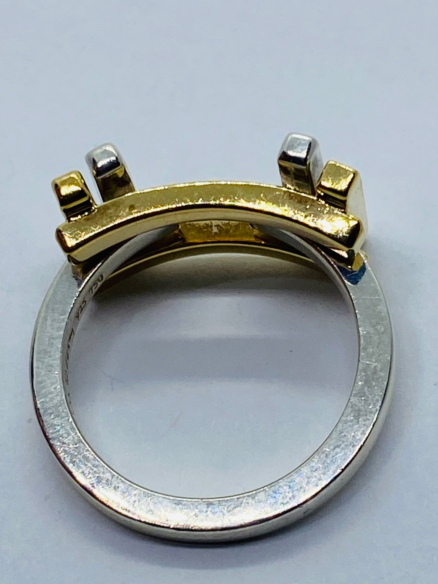 Tiffany & Co Frank Gehry Sterling 18k Gold Axis Flex Band Ring Size 5.5
