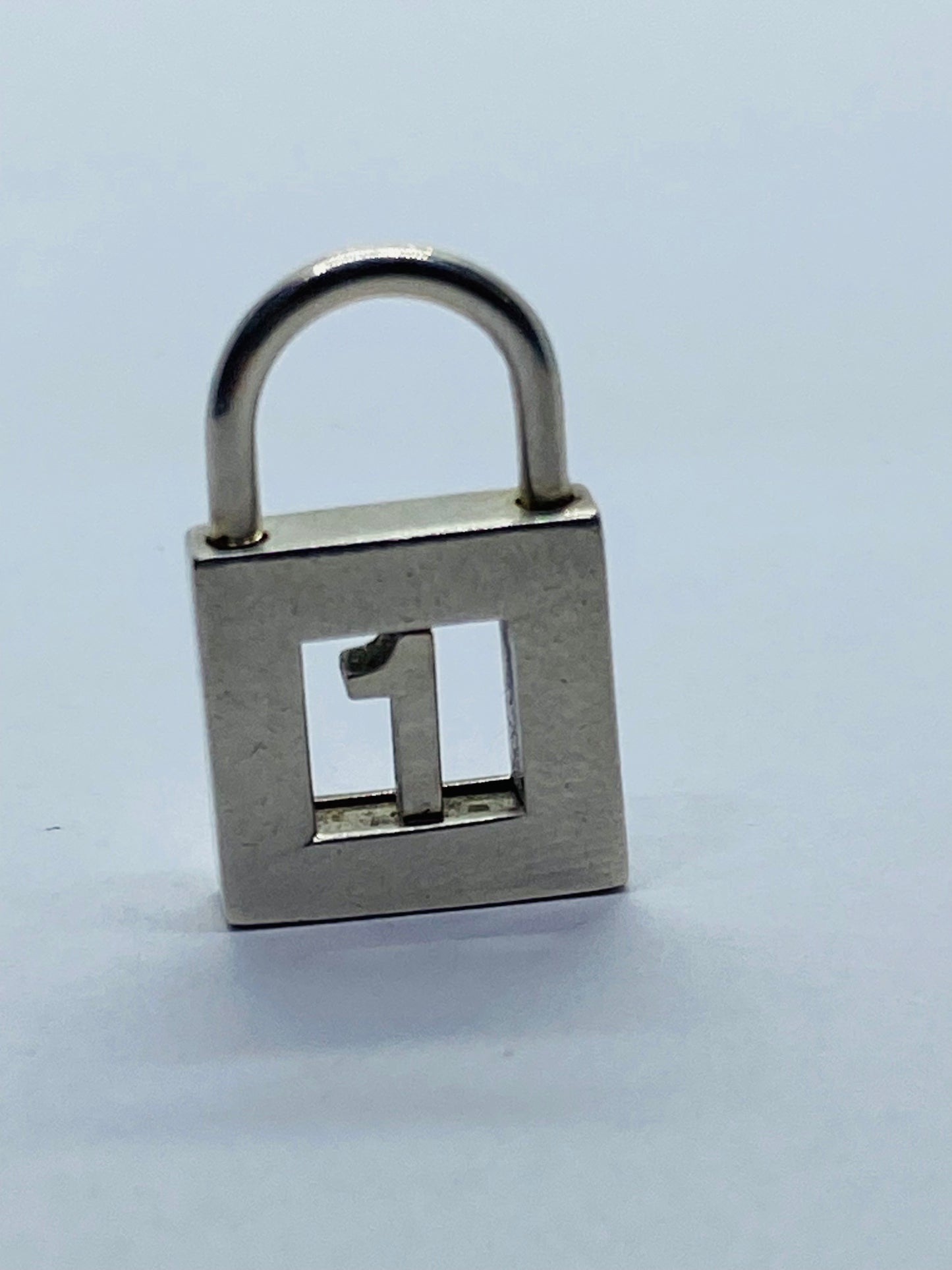 Tiffany & Co Sterling Silver 925 Number One 1 padlock lock charm pendant Numeric