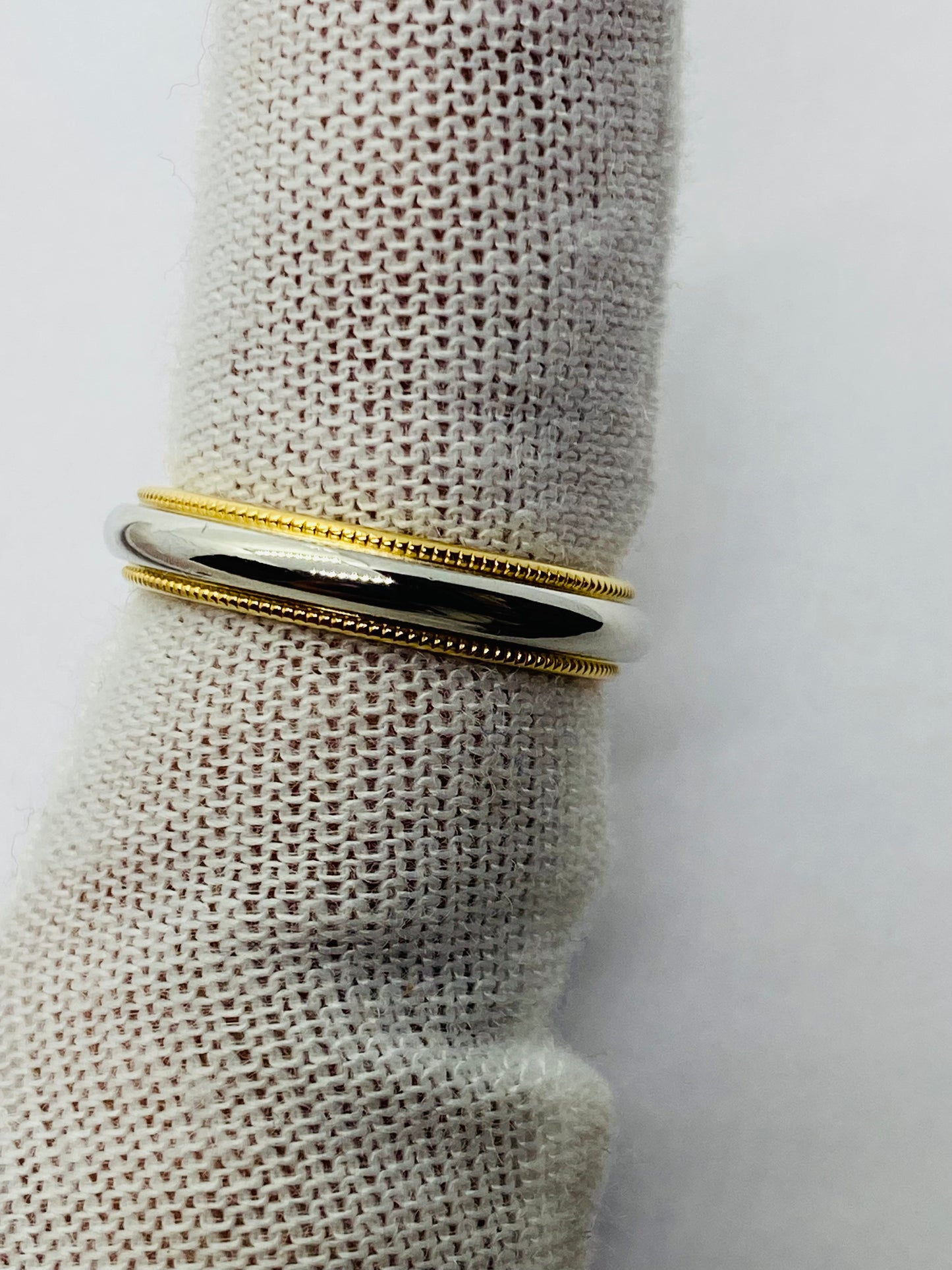 Tiffany & Co Milgrain Band Ring In Platinum & 18k Yellow Gold Size 4.5