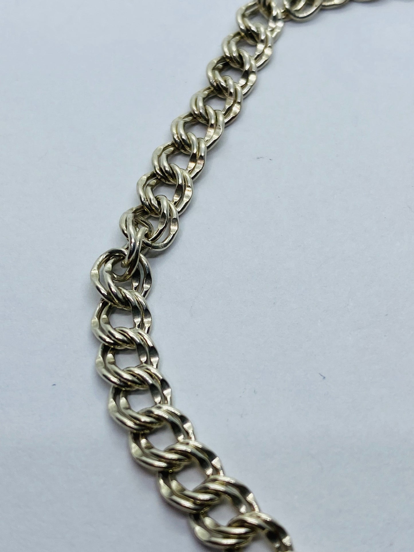 Tiffany & Co. Sterling Silver Double Chain Link Charm Bracelet 925