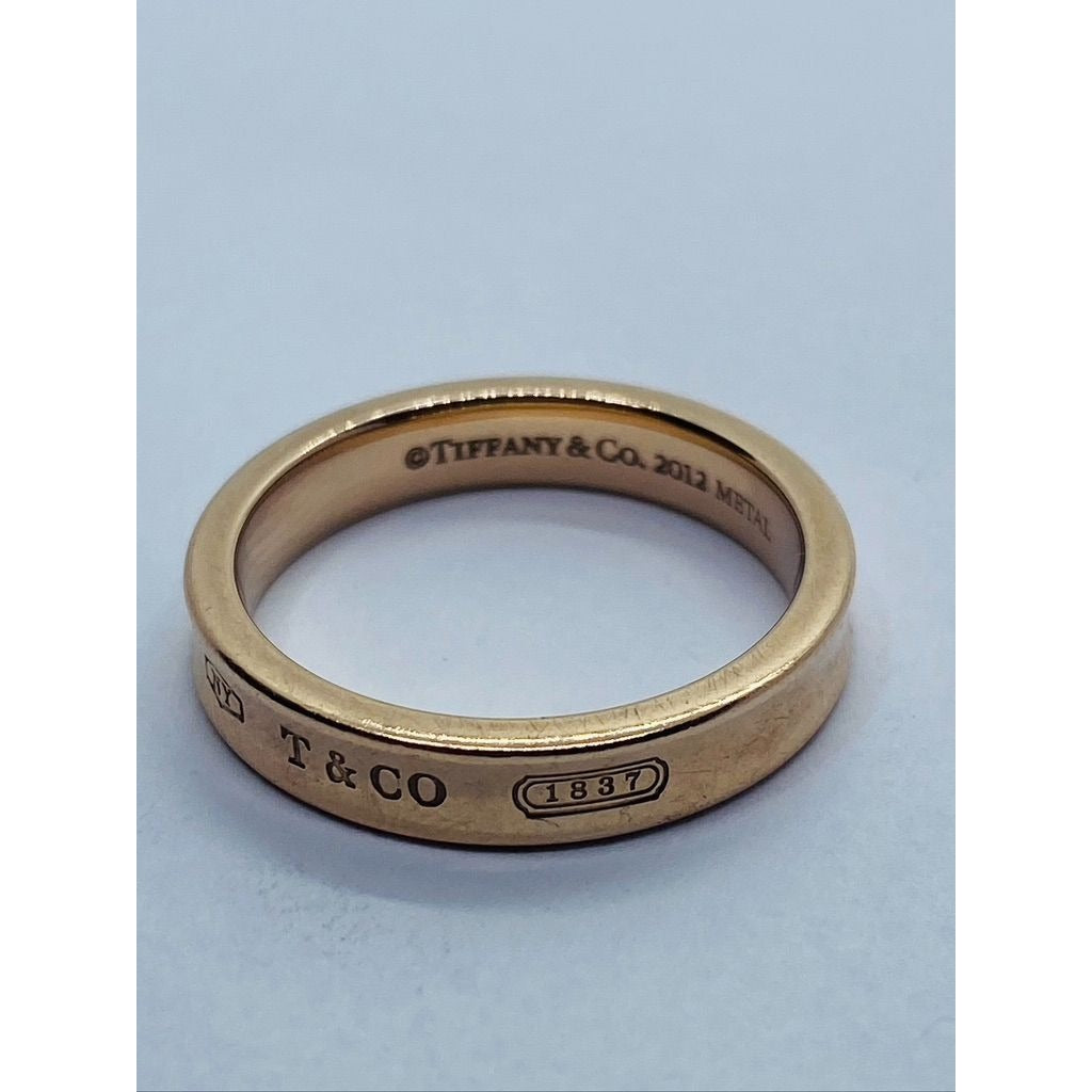 Tiffany & Co 1837 Concave Narrow Rubedo Metal 2012 Ring Size 8