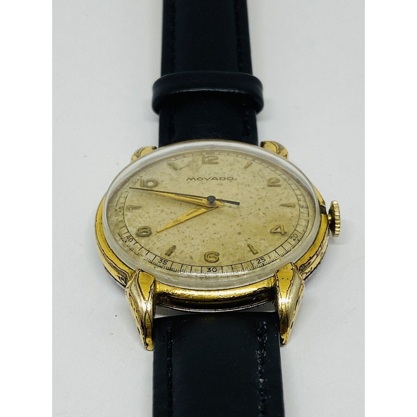 VINTAGE MOVADO FACTORY ORIGINAL DIAL LARGE MANUAL WIND CAL 333 35MM CASE READ!!