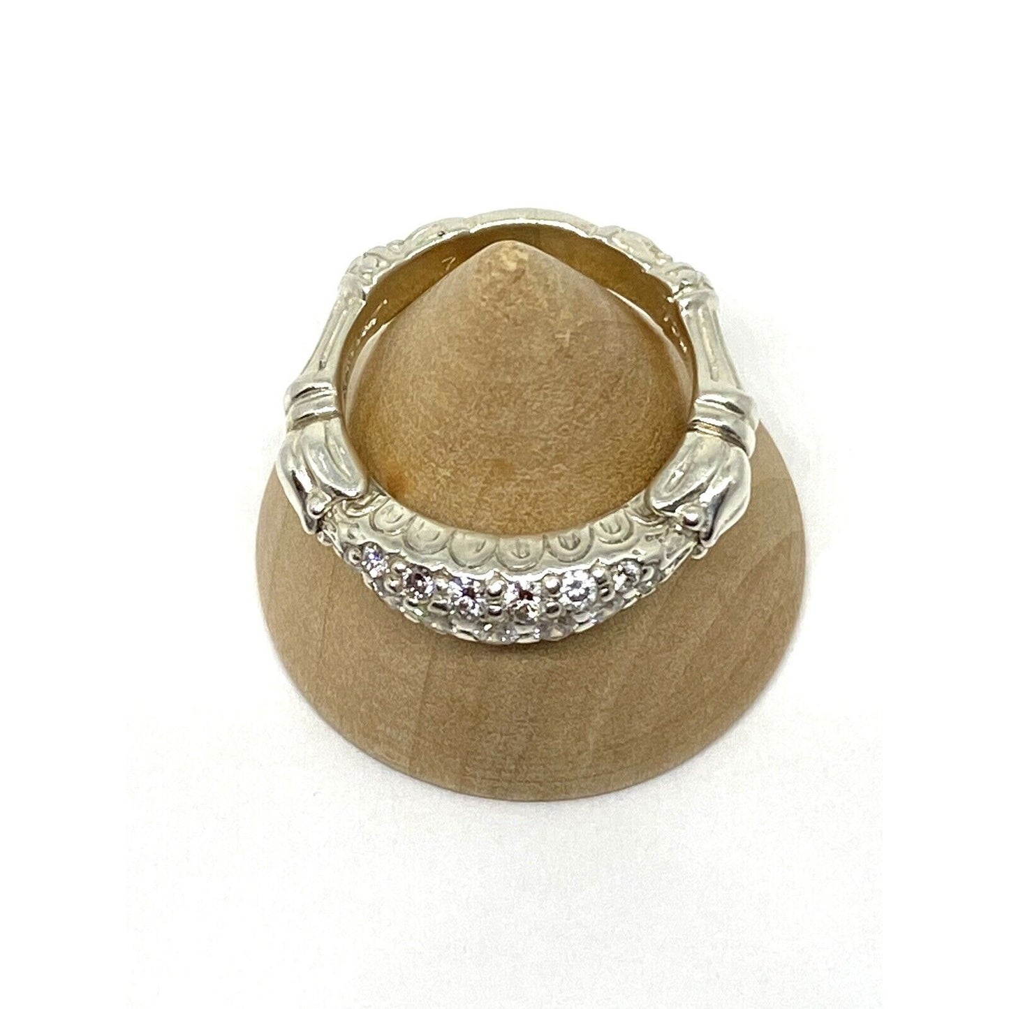 Rare Lagos Caviar Arcadian Silver 925 18K Gold DIAMOND Ring Size 6.75 $3250 MINT