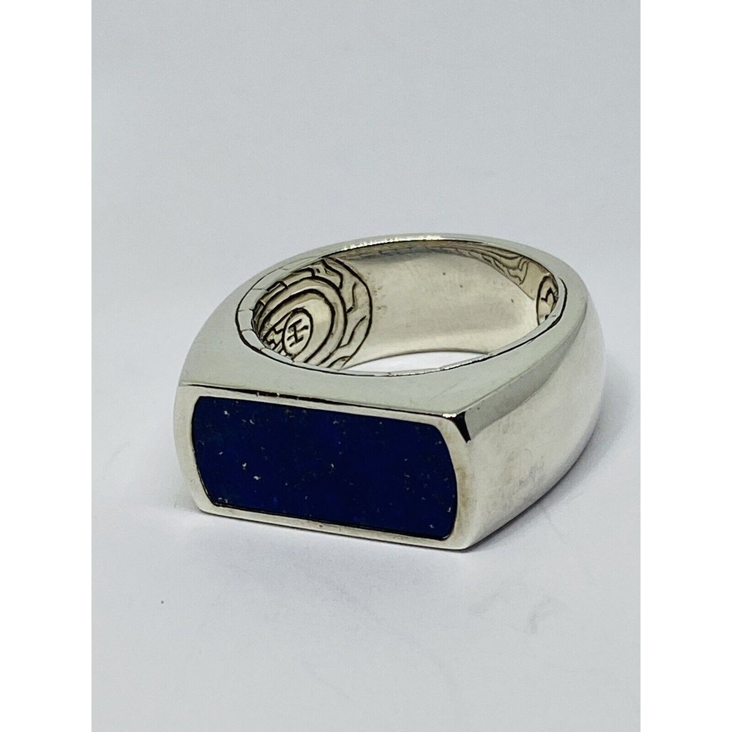 JOHN HARDY Classic Silver LAPIS LASULI Signet Ring Size 9