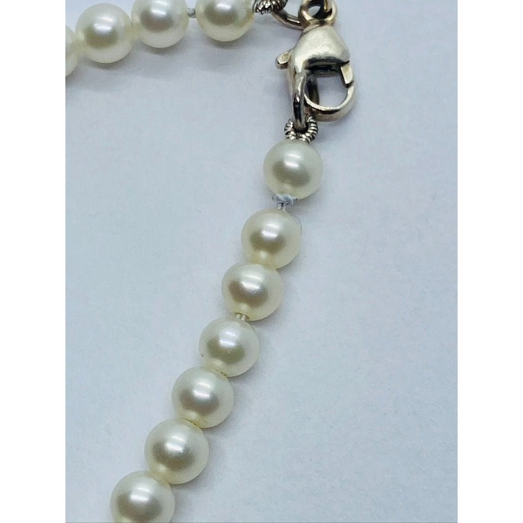 TIFFANY & CO. Return to Tiffany Mini Heart Pearl Bracelet 925 Silver