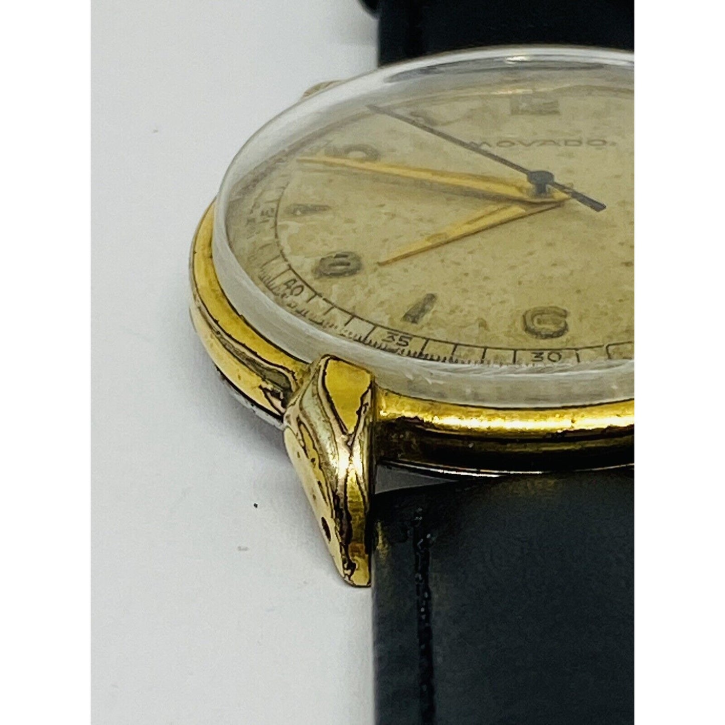 VINTAGE MOVADO FACTORY ORIGINAL DIAL LARGE MANUAL WIND CAL 333 35MM CASE READ!!