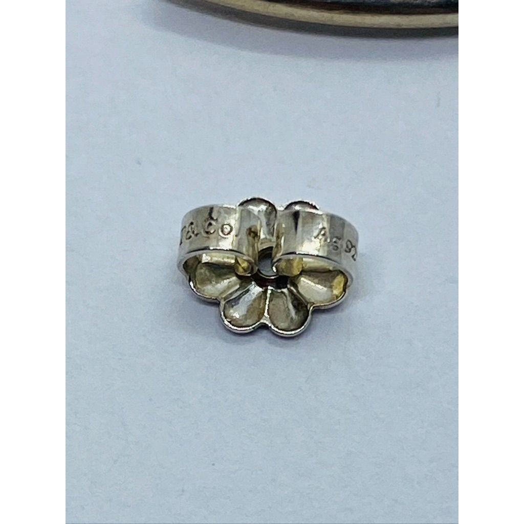Tiffany & Co 2" Large Hoop Bezet Earrings Love Sterling Silver 925