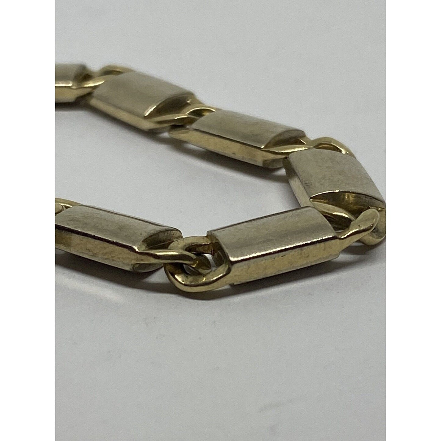 14k Two-tone Polished Gold Fancy Link Bracelet 8 inch” Links 19mm Wide 3mm Thick