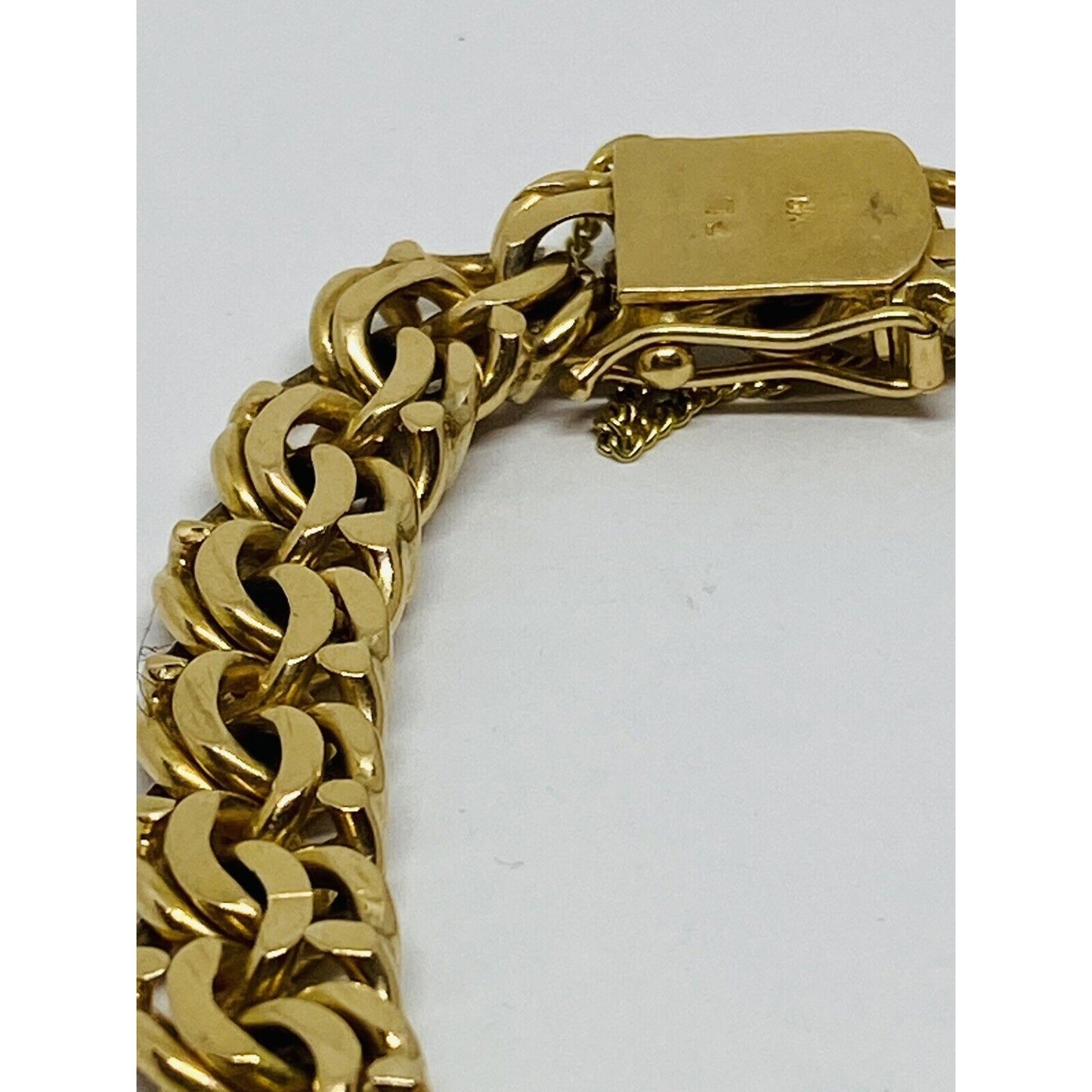 Vintage 18k Yellow Gold Fancy Double Link Charm Bracelet Italy Rare Style HEAVY!