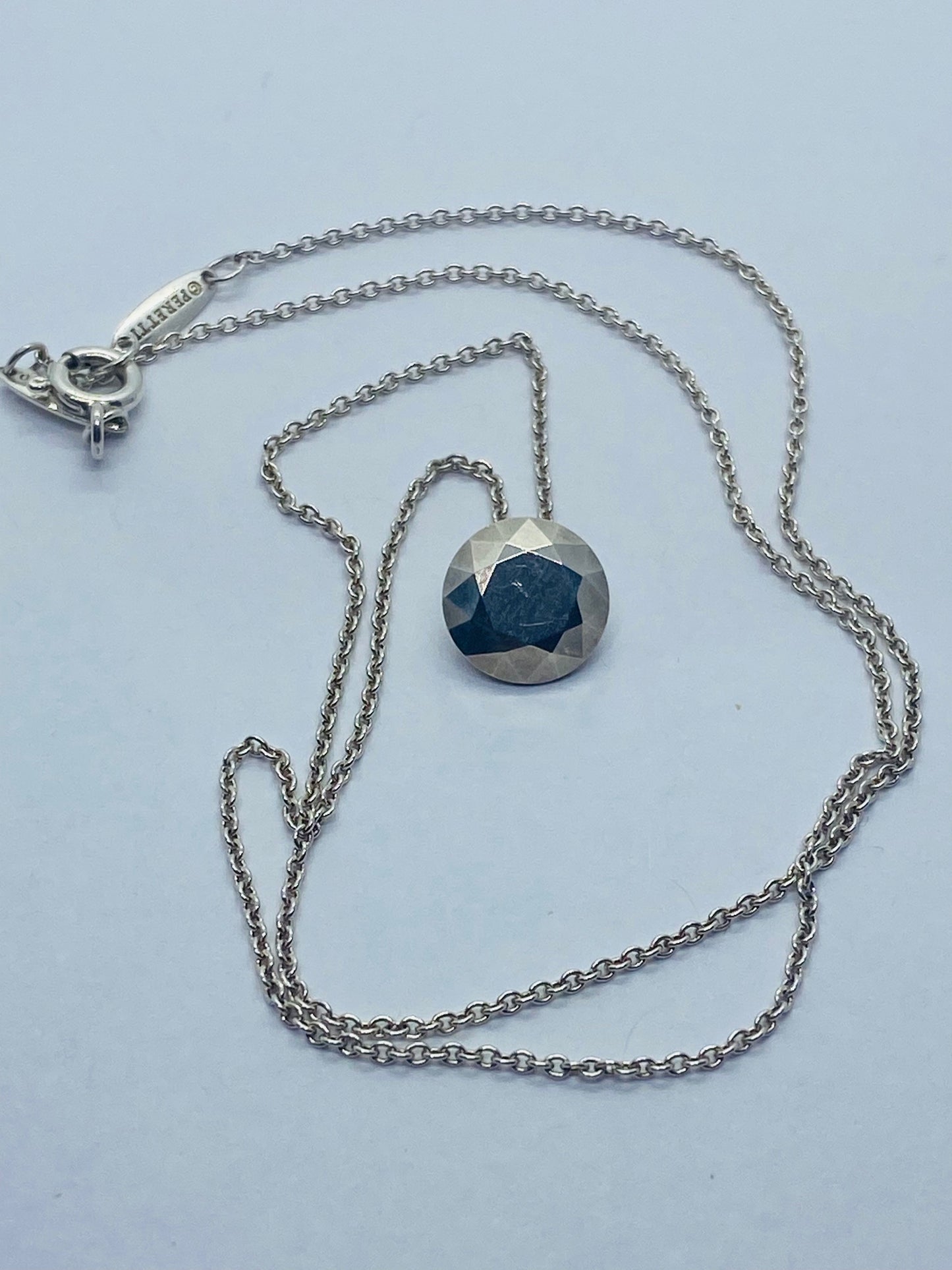Tiffany & Co Elsa Peretti Sterling Silver Two Carat FACET Necklace 16”