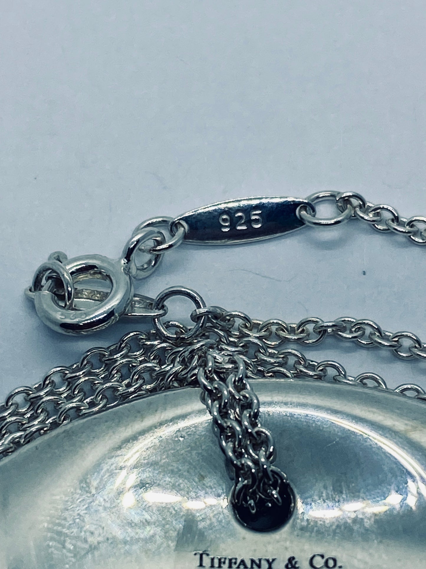 Tiffany & Co Elsa Peretti 50mm Disc 925 Sterling Silver Pendant & Necklace 16”