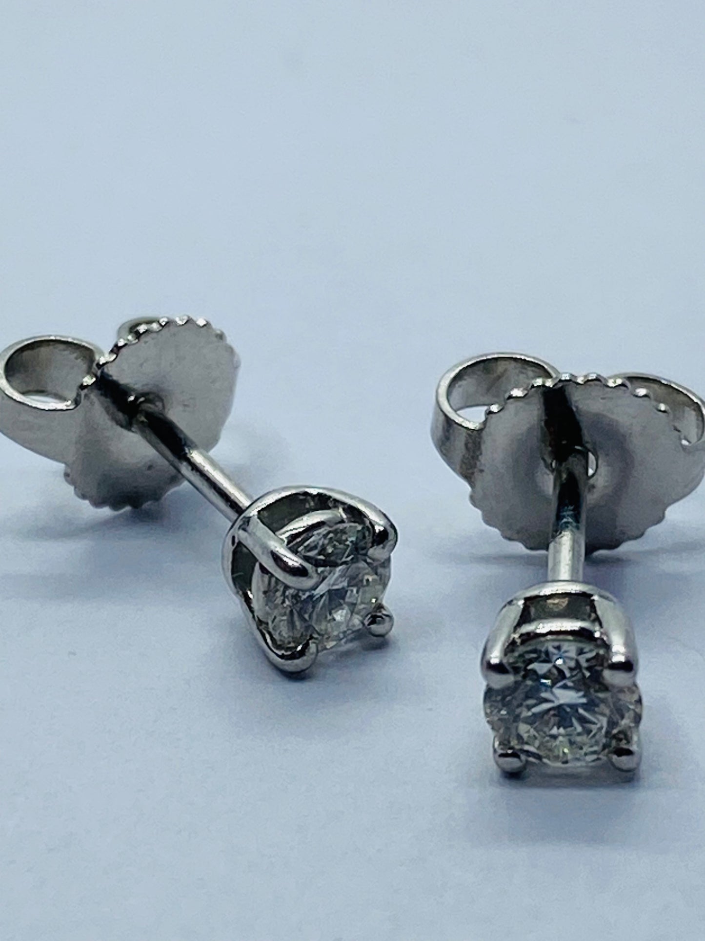 Tiffany & Co Platinum Solitaire Diamond .34 Stud Earrings