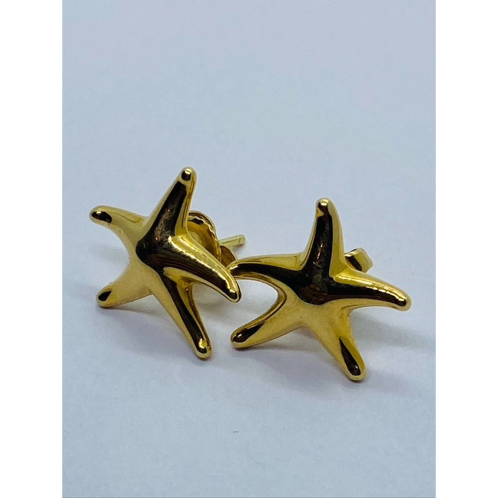 Tiffany & Co 18K Yellow Gold Starfish Star Fish 16mm Widest Point