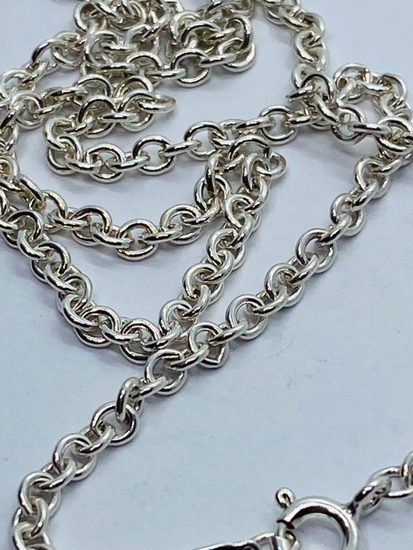 Tiffany & Co 3mm Large Link Rolo Chain 16 Necklace Sterling Silver Pouch