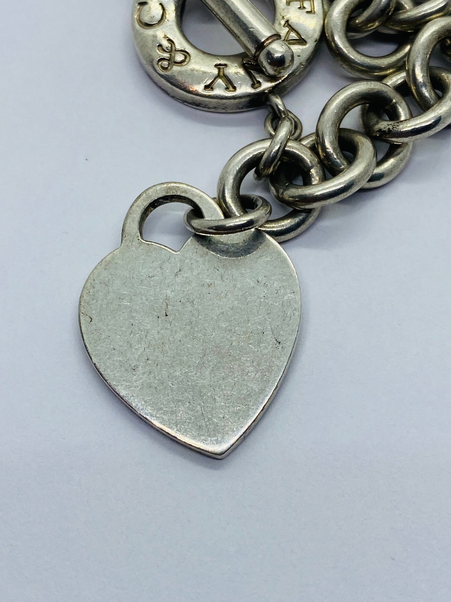 Tiffany & Co Sterling Silver Toggle Heart Tag Blank Heart Necklace 16”