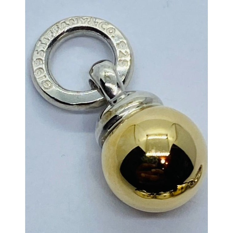 Tiffany & Co Ball Earrings Silver Hardware 18K Gold Fascination Dangle Clip On