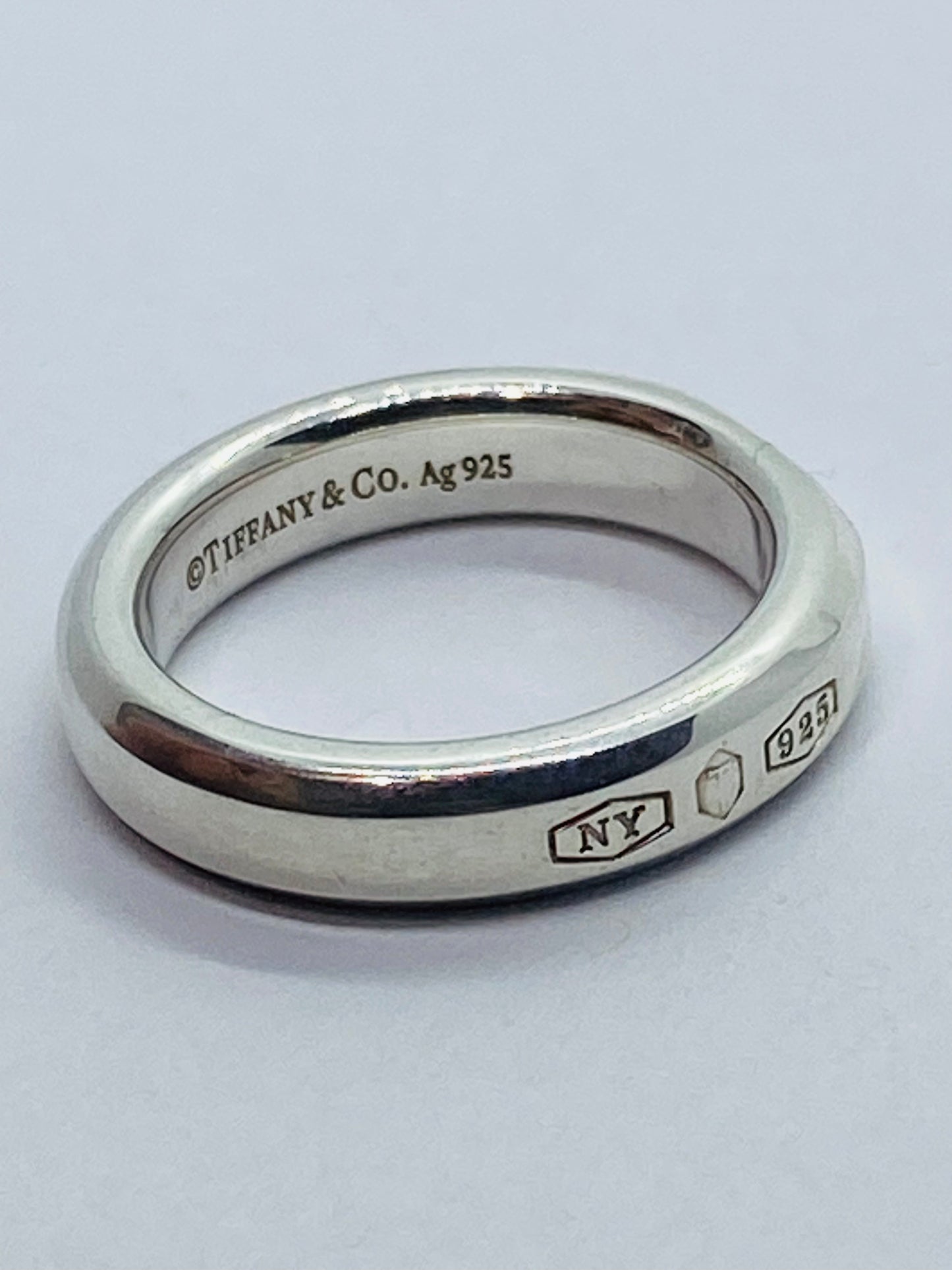 Tiffany & Co. Makers Sterling Narrow Slice Ring - Size 4 1/2