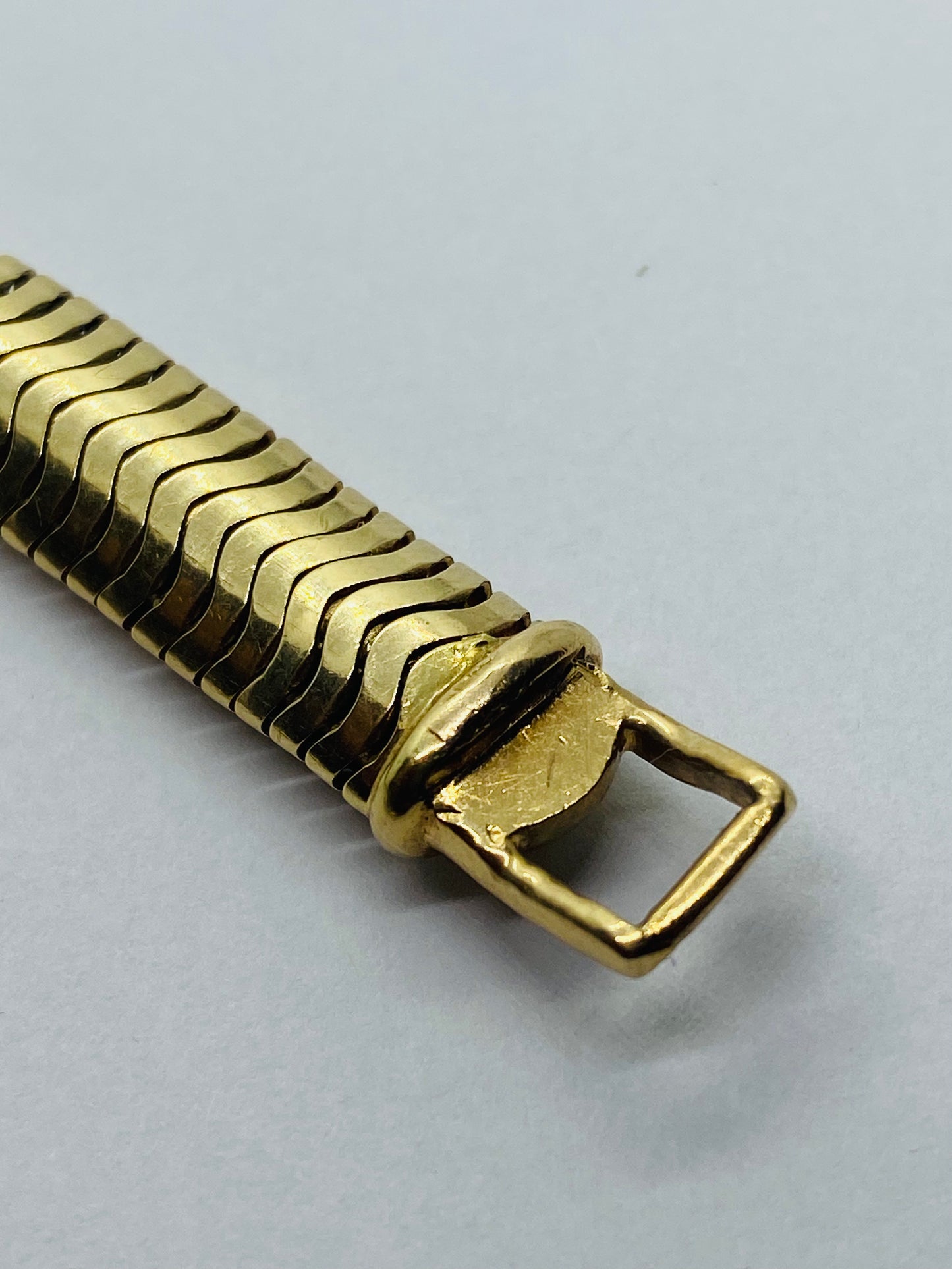 VINTAGE TIFFANY & CO 14k GOLD BRACELET SNAKE FLEX 9.5MM WIDE 6 5/8” Long