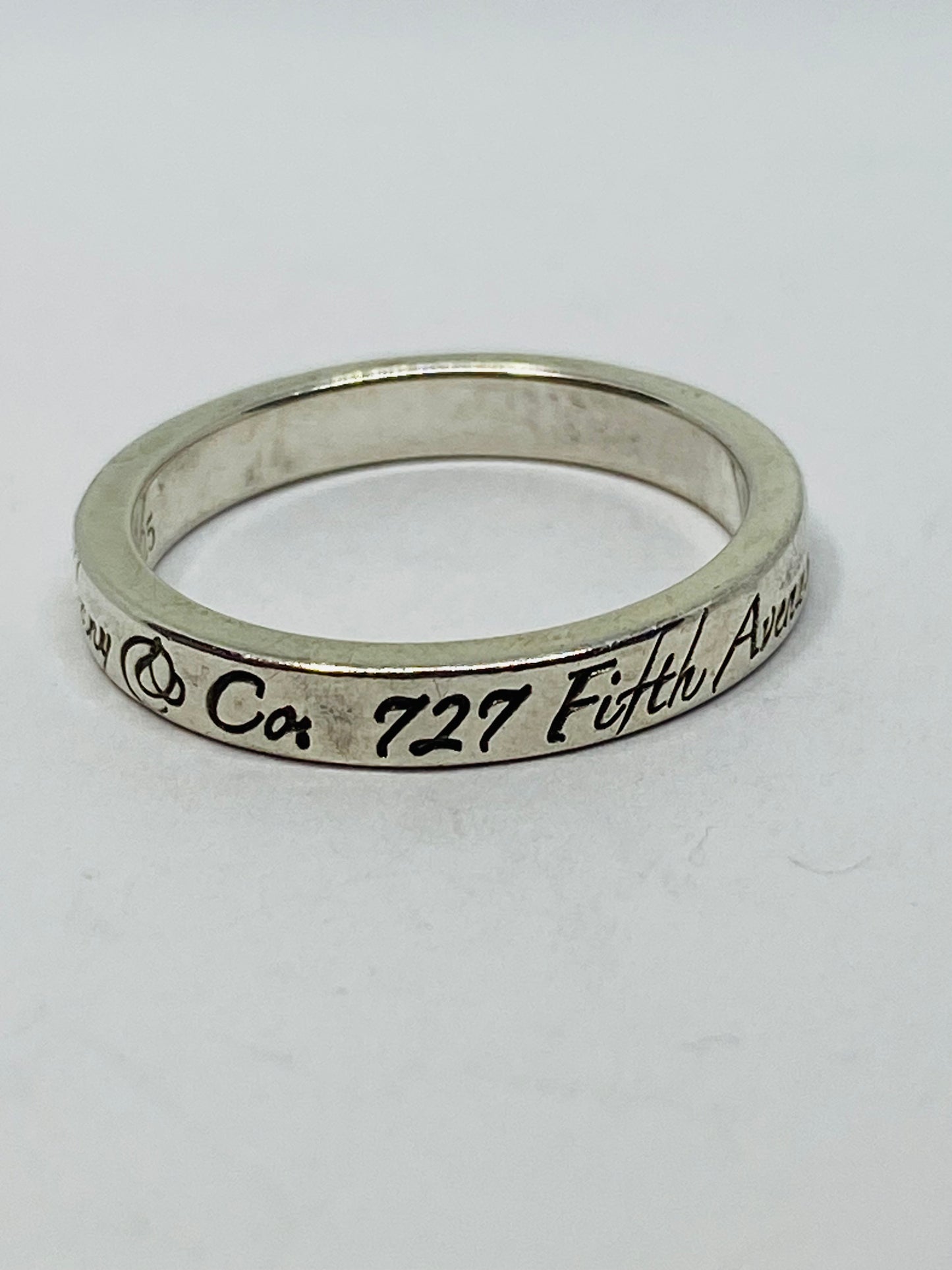 Tiffany & Co Sterling Silver Notes Narrow Band Ring Size 6.5