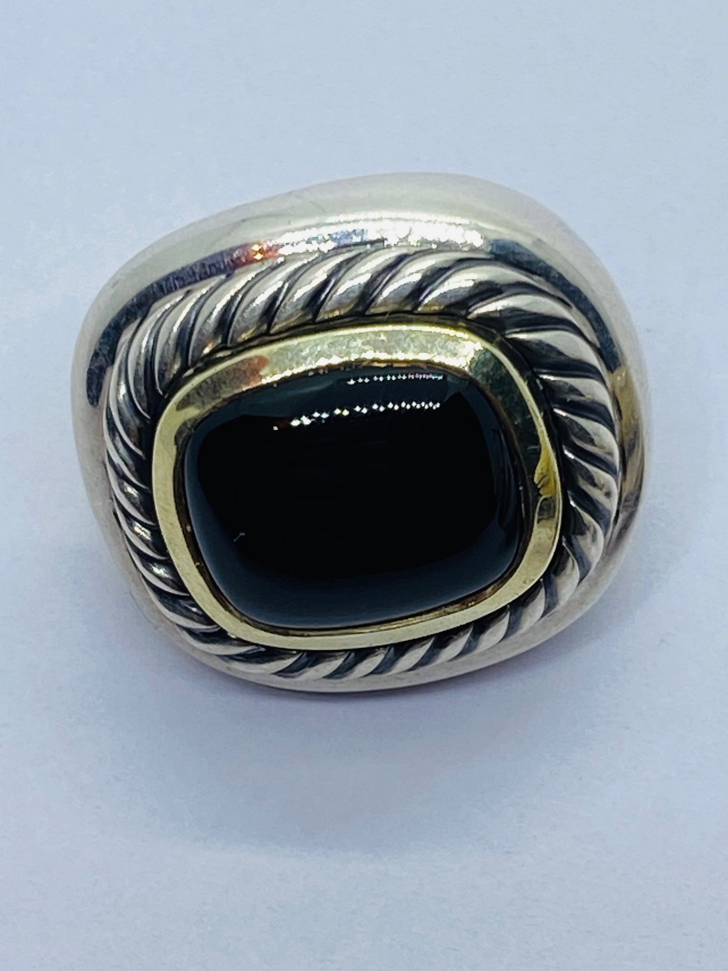 David Yurman Albion ONYX Two-Tone 14K Gold & 925 Sterling Silver Earrings 20mm
