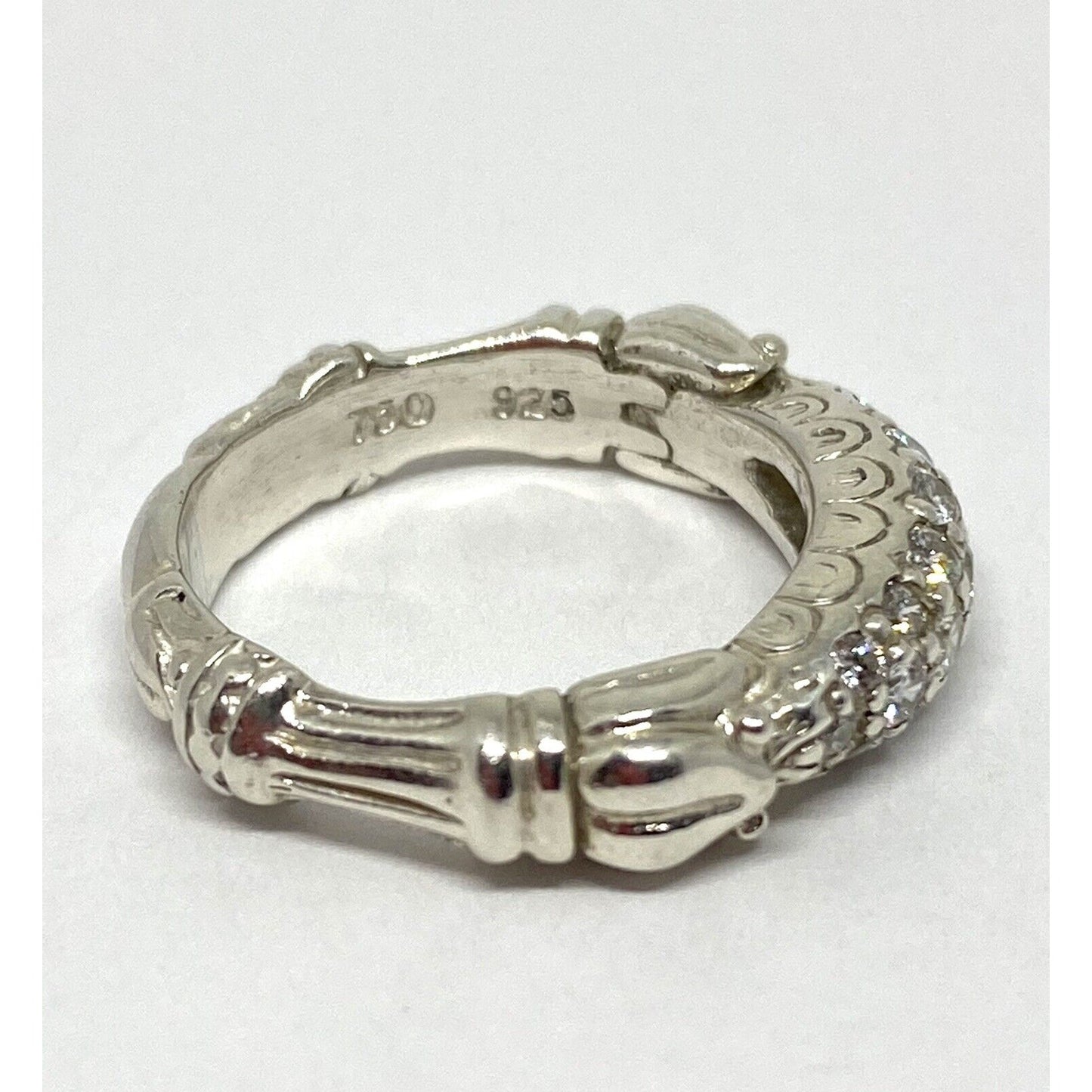 Rare Lagos Caviar Arcadian Silver 925 18K Gold DIAMOND Ring Size 6.75 $3250 MINT