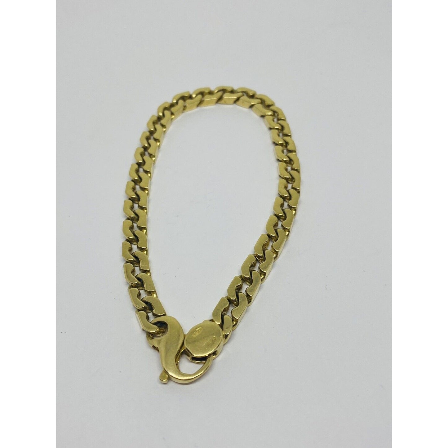 18K Solid Yellow Gold Unique link bracelet 8.75” 39.4 gram Pre owned