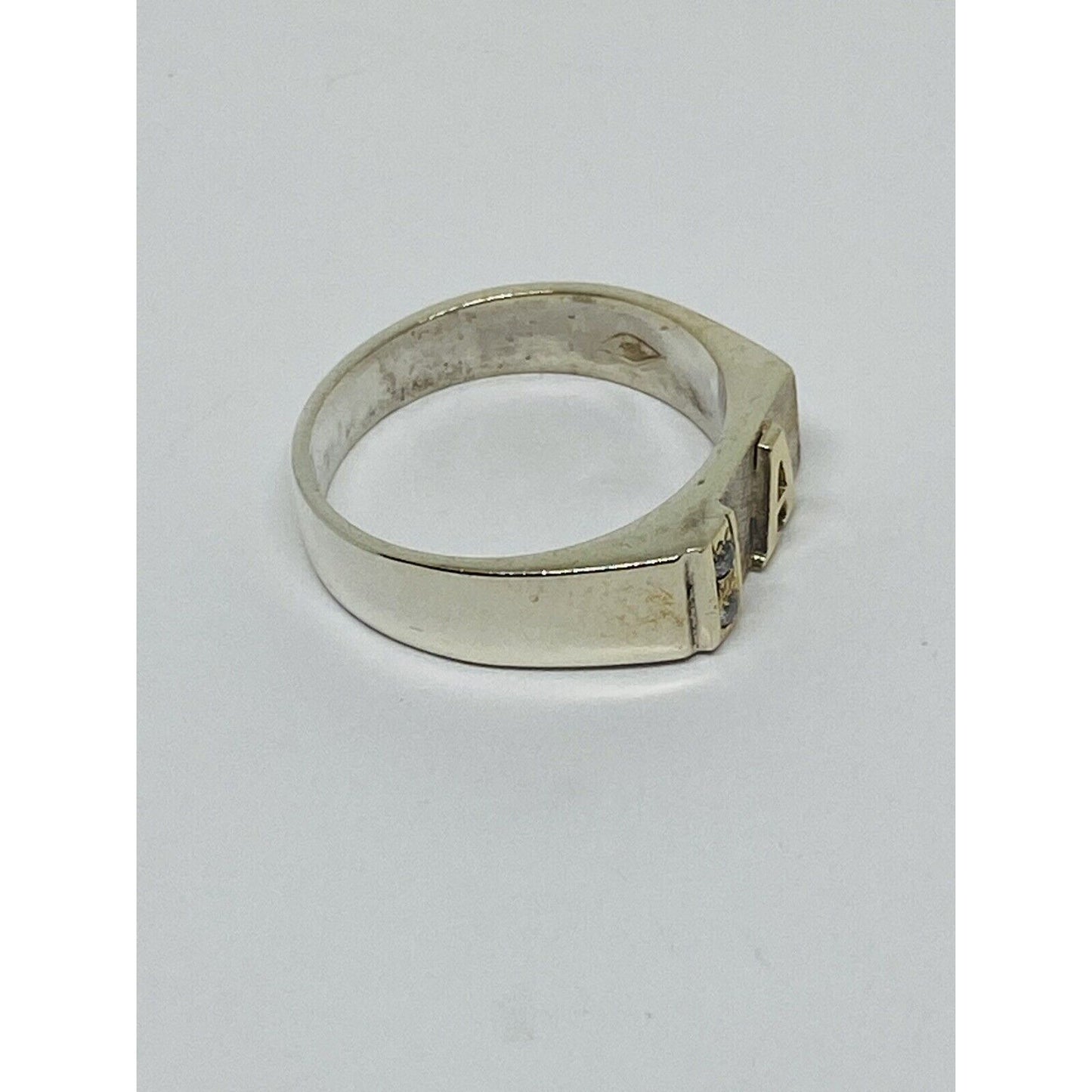 Sterling Silver 18k Gold Letter Initial A Ring Size 5.75