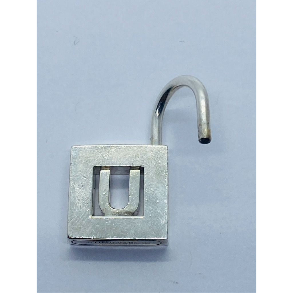 Tiffany & Co Letter U Initial Padlock Charm Pendant Opens Closes