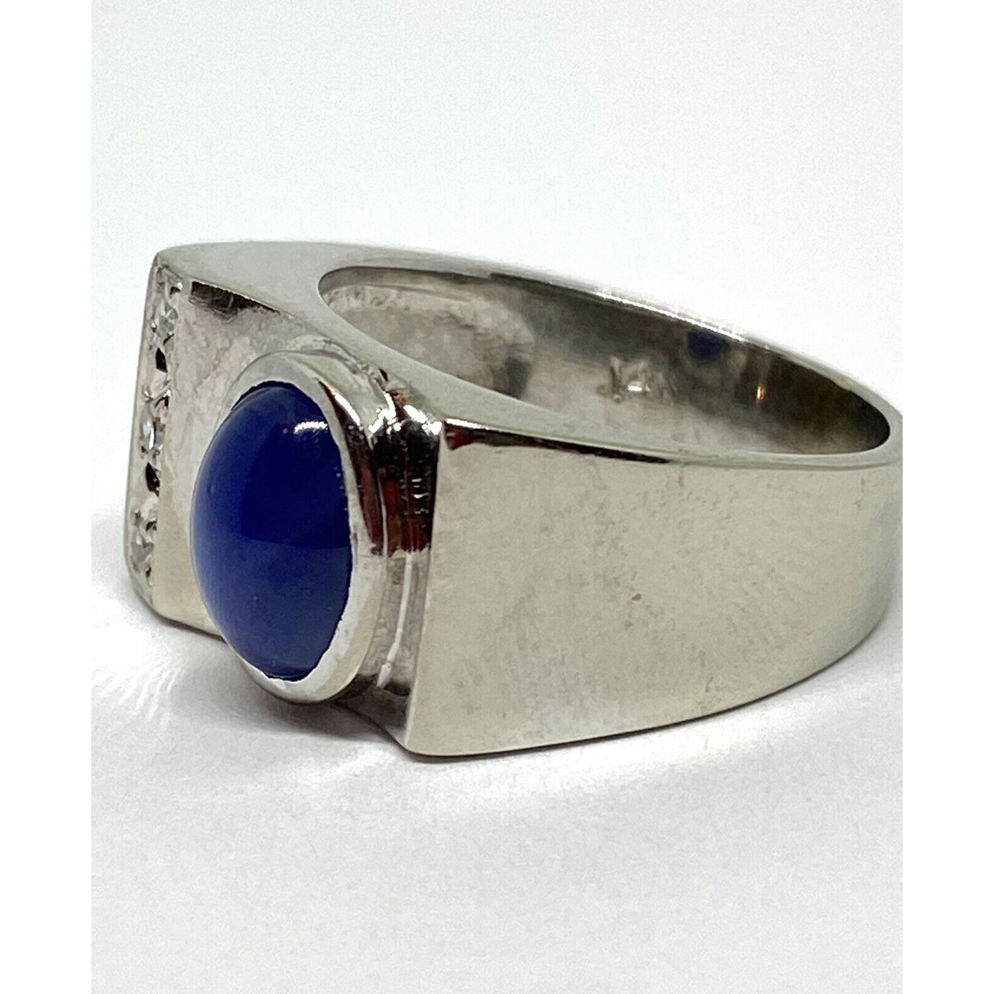 Estate Diamond Star Sapphire 14K Gold Fancy Ring 7.0 Grams